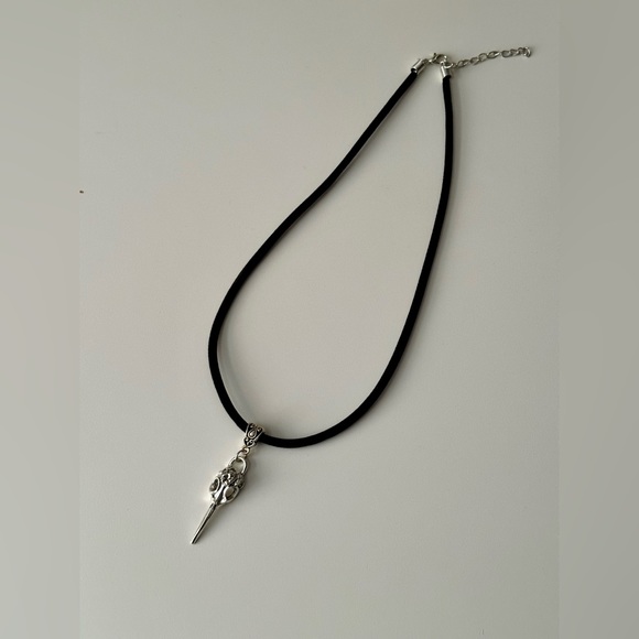 CROW RAVEN BIRD SKULL Pendant Silver Necklace Female Men Gothic Punk Biker Chain - Picture 5 of 8